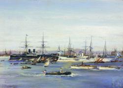 А.П. Боголюбов Прибытие русской эскадры в Тулон, 1893 год.